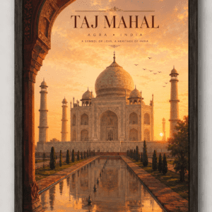 taj mahal at golden hour indian heritage wall art