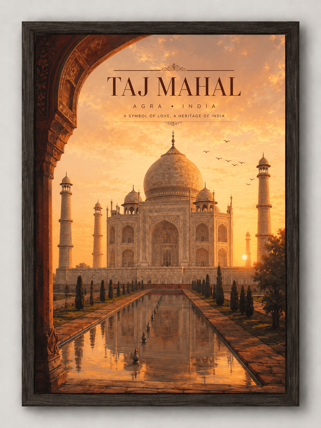 taj mahal at golden hour indian heritage wall art